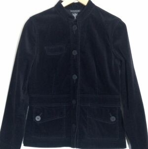 Rafaella Black Velvet Stretch Fitted Women's Utility Jacket
